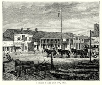 Eine Straße in Salt Lake City, Utah (Gravur) von English School