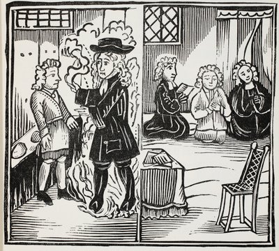A Terrible and Seasonable Warning to Young Men, illustration fra Chap-books of the Eighteenth Century af John Ashton, pub. 1882 af English School