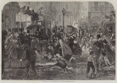 A Thaw in the Streets of London (gravering) af English School