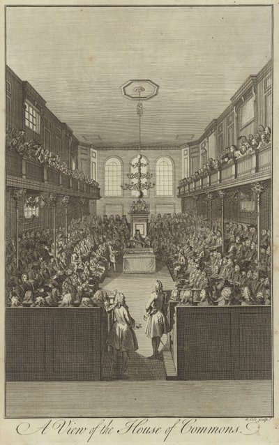Udsigt over Underhuset, Westminster af English School