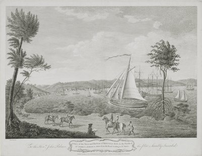 En udsigt over byen og havnen i Montego Bay, i Parish of St. James, Jamaica, taget fra vejen, der fører til St. Ann