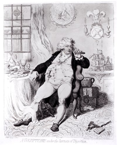 A Voluptuary under the Horrors of Digestion, udgivet i 1792 af English School