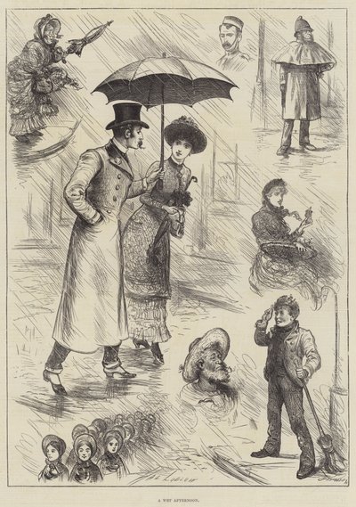 En våd eftermiddag (gravering) af English School