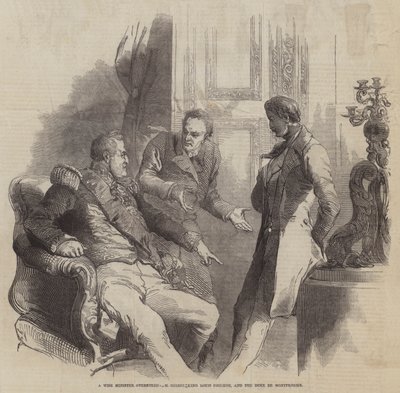 En klog minister tilsidesatte, M Guizot kong Louis Philippe, og hertugen de Montpensier (gravering) af English School
