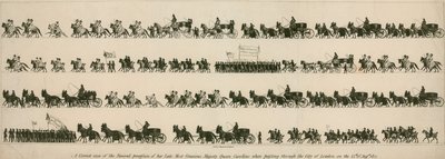 Et korrekt billede af begravelsesoptoget af hendes afdøde allernådigste Majestæt Dronning Caroline, da hun passerede gennem London City den 14. august 1821 af English School