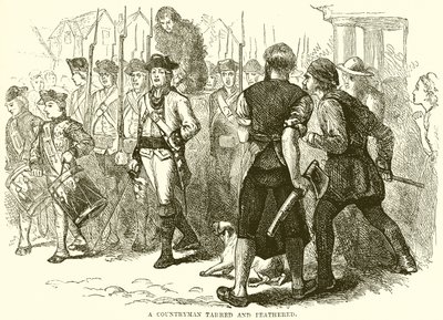 En landsmand tjærede og fjer af English School