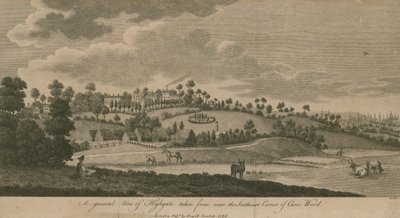 Et generelt billede af Highgate, London, taget fra nær det sydøstlige hjørne af Caen Wood af English School