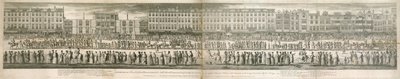 En geometrisk visning af den store procession af Scald Miserable Masons af English School