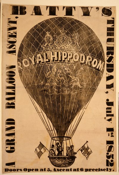 En storslået ballonopstigning, Battys, torsdag den 1. juli 1852 af English School