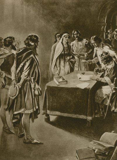Et kongeligt charter om at grave kul (dybtryk) af English School