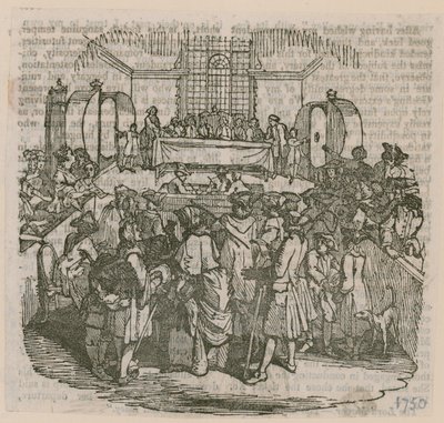 Et lotteri; dateret 1750 af English School