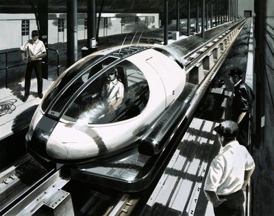 Et maglev-testkøretøj i Japan af English School