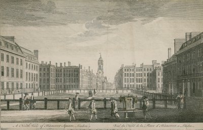 En nordlig udsigt over Hanover Square, London af English School