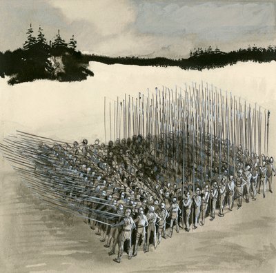 En phalanx af græske soldater fra oldtiden af English School