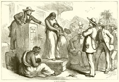 Eine Sklavenauktion (Gravur) von English School