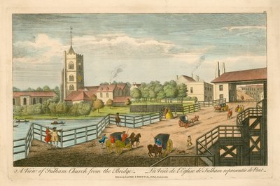 En udsigt over Fulham Church fra broen af English School