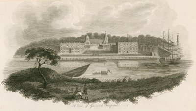 Udsigt over Greenwich Hospital, London af English School