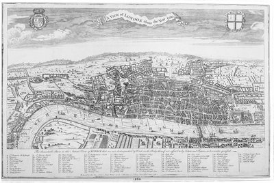 En udsigt over London omkring år 1560 (gravering) af English School