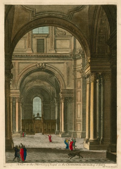 Udsigt til Morning Chapel i Cathedral Church of St Paul, London af English School