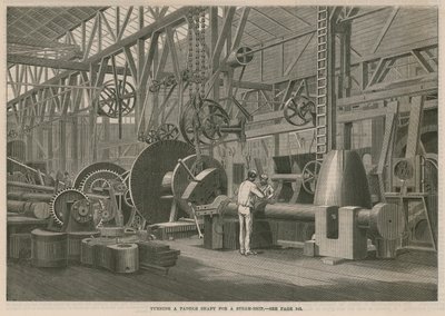 Et besøg på Penns Marine Engine Factory i Greenwich, London; Drejning af en pagajaksel til et dampskib af English School