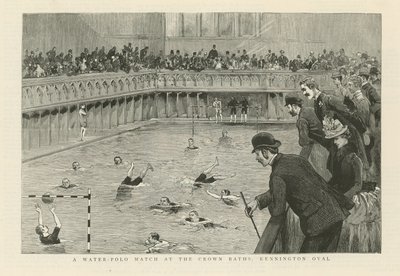 En vandpolokamp ved Crown Baths af English School