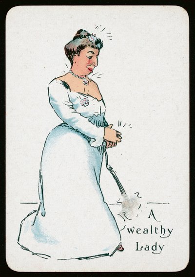 En velhavende dame (farve litho) af English School