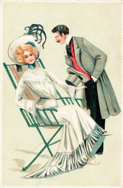 Et velklædt par af English School