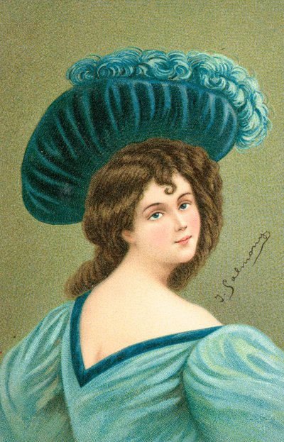 En velklædt ung kvinde af English School