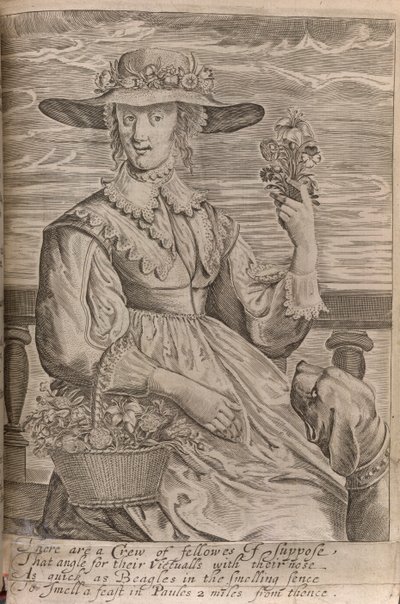 En kvinde med blomster, illustration fra 