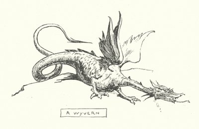 A wyvern (engraving) af English School