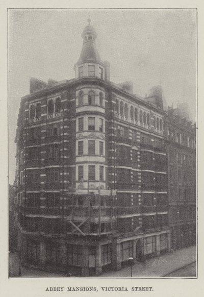 Abbey Mansions, Victoria Street (gravering) af English School