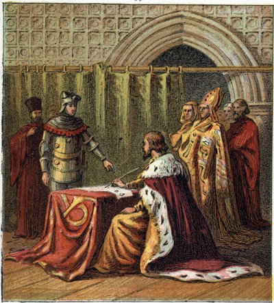 Abdikation af kong Richard II af England (1367-1400) i 1399 til fordel for hans fætter Henrik (Henry IV af England) af English School