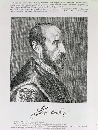 Abraham Ortelius (1527-98) illustration fra bind IV af 