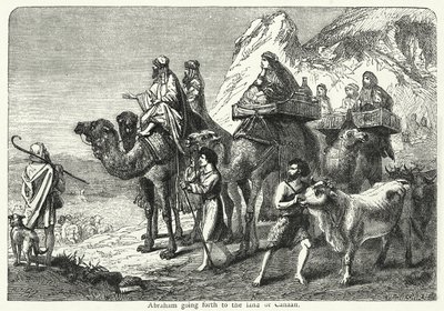 Abraham drager ud til Kanaans land (gravering) af English School
