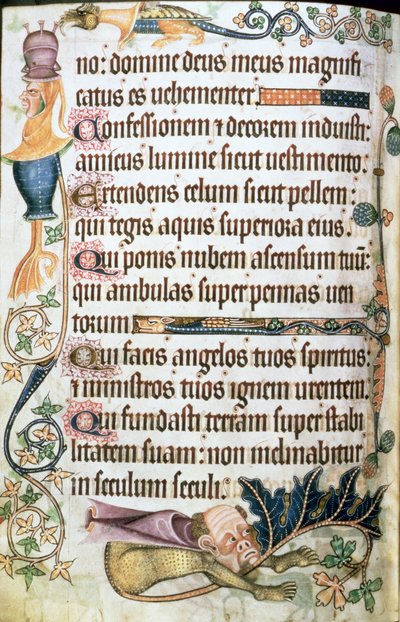 Tilføj 42130 f.182v Salme 103 med grotesker, fra 