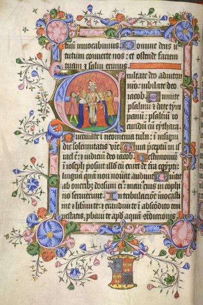Tilføje. 42131 fol.151v Begyndelsen af Salme 80; initial 