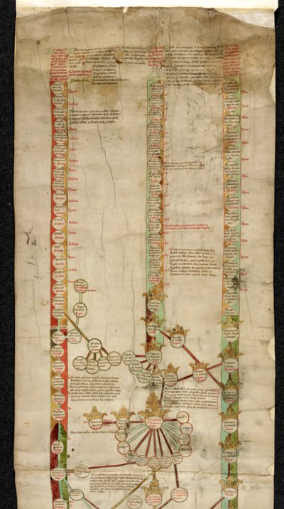 Yderligere MS 18268 A, Slægtsforskning af Edward den Fjerde af England, der viser hans titel til kronerne i Wales, Frankrig og England, i tre afstamningslinjer. af English School