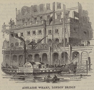 Adelaide Wharf, London Bridge af English School