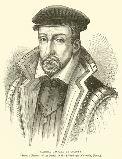 Admiral Gaspard de Coligny (gravering) af English School