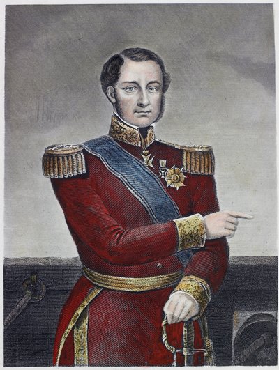 Admiral Hamelin (farvet gravering) af English School
