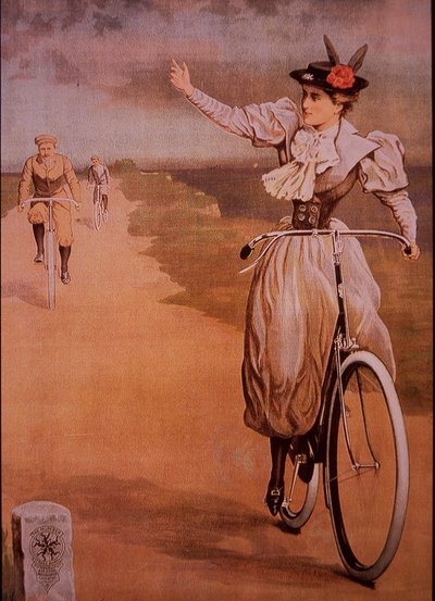 Annonce for Humber-cykler, ca. 1898 (farve litho) af English School