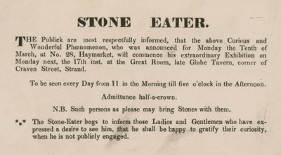 Annonce for Stone Eater af English School
