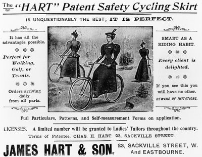 Annonce for The Hart Patent Safety Cycling Skirt, ca. 1897 (trykt papir) af English School