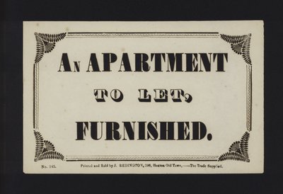 Annonce: En lejlighed til leje, umøbleret (type) af English School