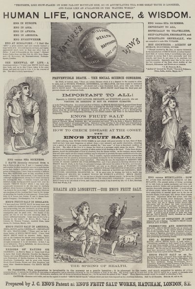 Annonce, Enos frugtsalt (gravering) af English School