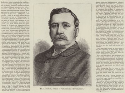 Annonce, Mr B Beasley, forfatter til "Stammering, Its Treatment" (gravering) af English School