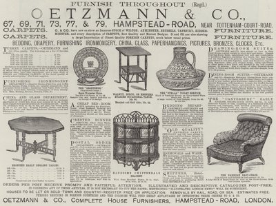 Annonce, Oetzmann and Company (gravering) af English School