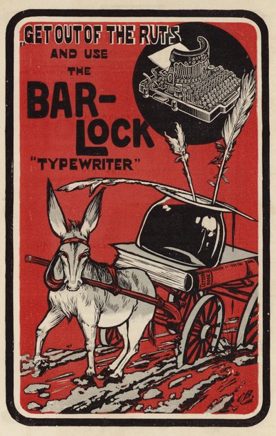 Werbung für Bar-Lock Schreibmaschinen von English School