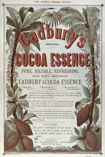 Annonce for Cadburys Cocoa Essence, fra The Graphic, 1878 af English School