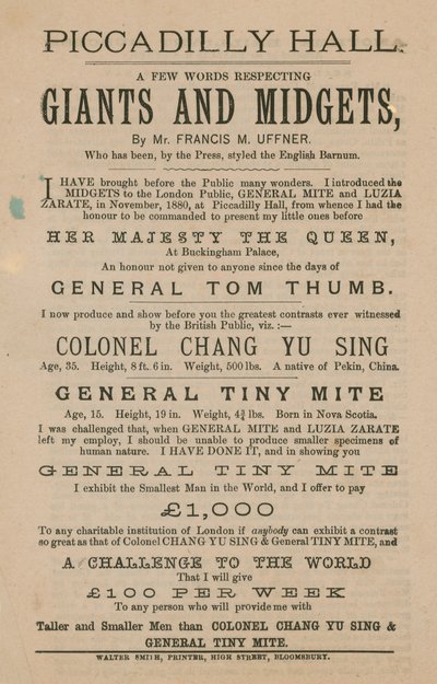 Annonce for kæmper og dværger af English School